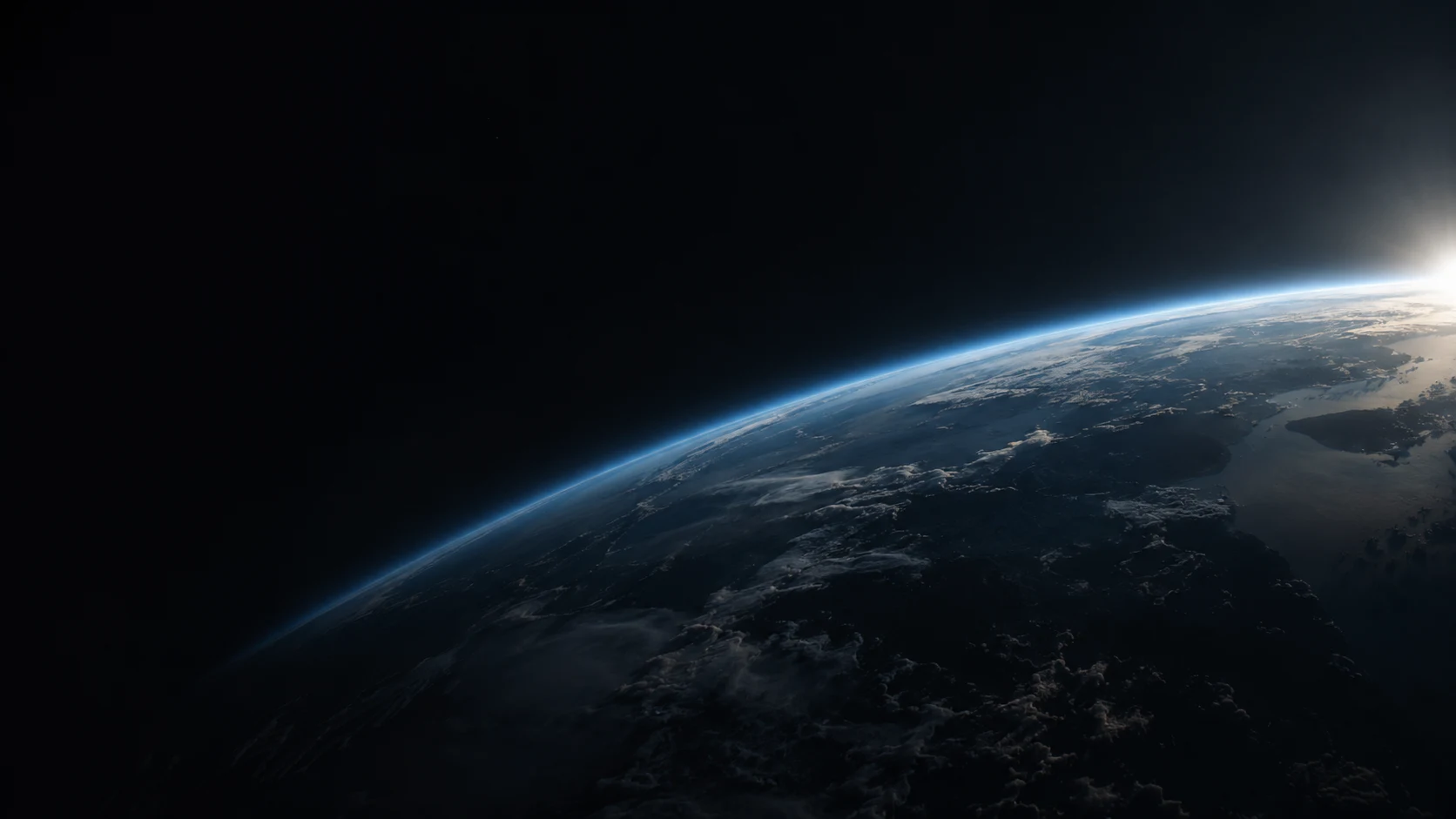 Earth's blue atmospheric horizon seen from space